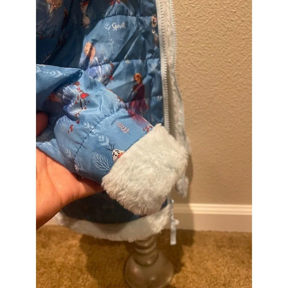 Disney Frozen Reservable (Blue & Light Blue) Puffer Jacket with Print Size 6
